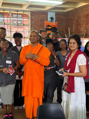 Revered Swami Swatmaramanandaji Maharaj with Dr S Singh and Clinic Staff